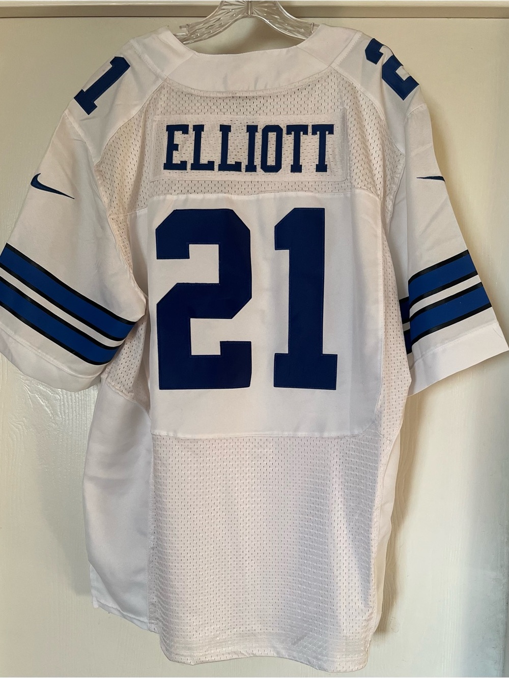Nike Dallas Cowboys Elliot white Football Jersey with Blue #21